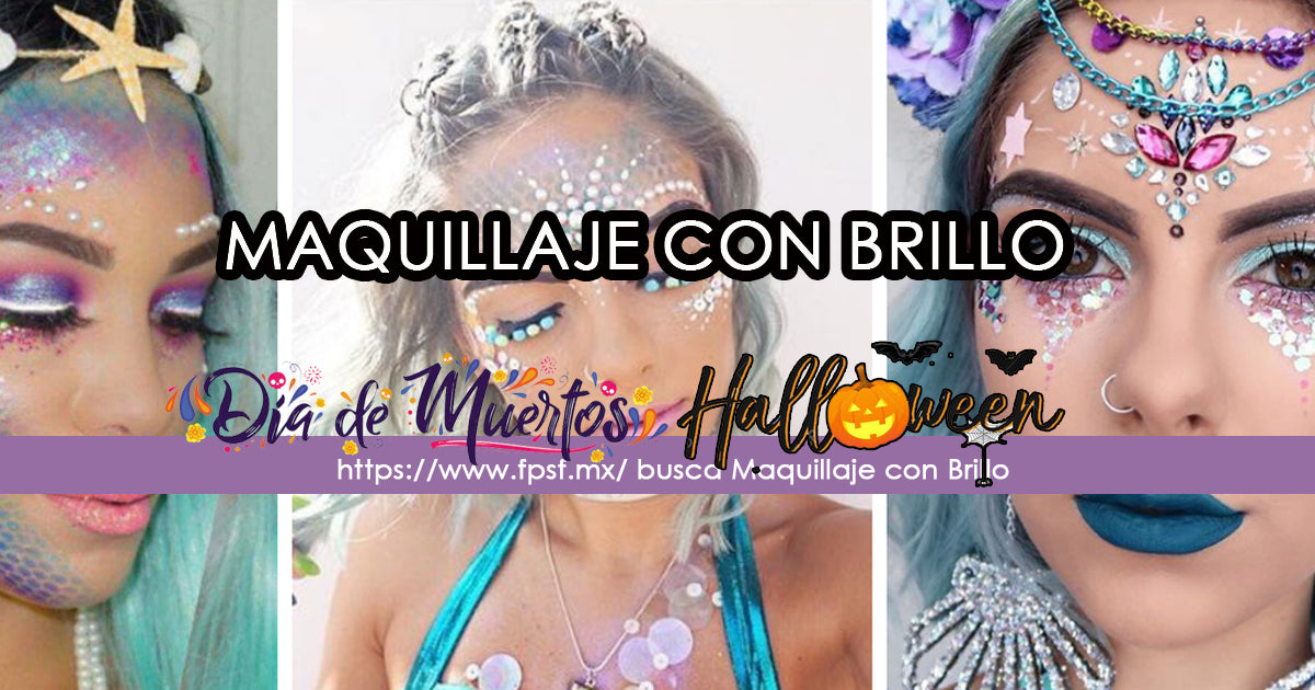 Maquillaje con Brillo en Halloween y Dia de Muertos