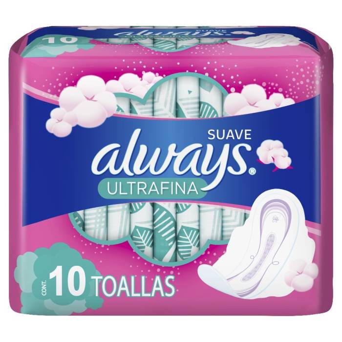 Always Ultrafina Flujo Moderado Con Alas 10 toallas