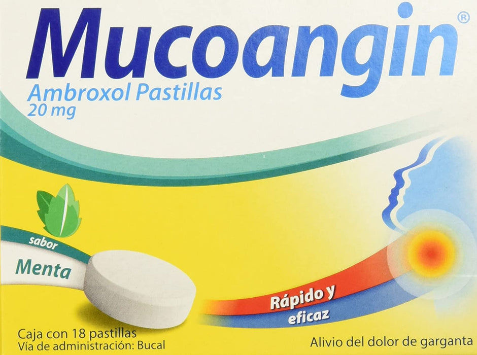 Mucoangin /Ambroxol 20mg oral 18 Pastillas sabor Limon Sanofi