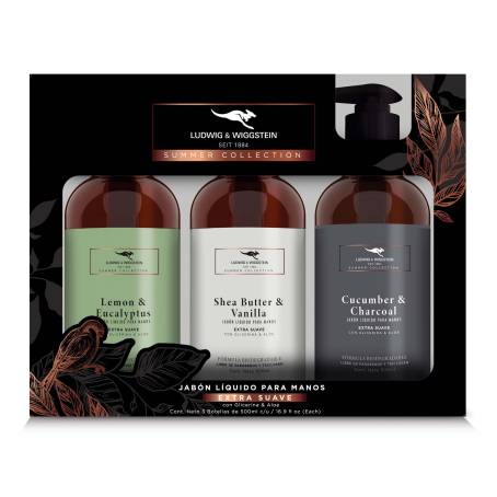 Jabón líquido Ludwing & Wiggstein para manos Extra Suave V/Aromas 500 ml Ideal para Regalar