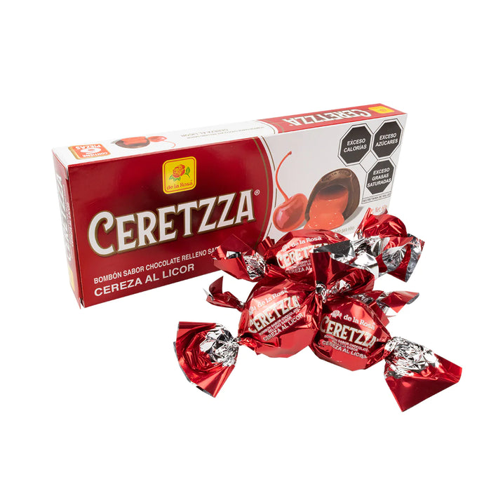 Ceretzza  Bombón Sabor Chocolate Relleno Sabor Cereza al Licor 30g.de la Rosa