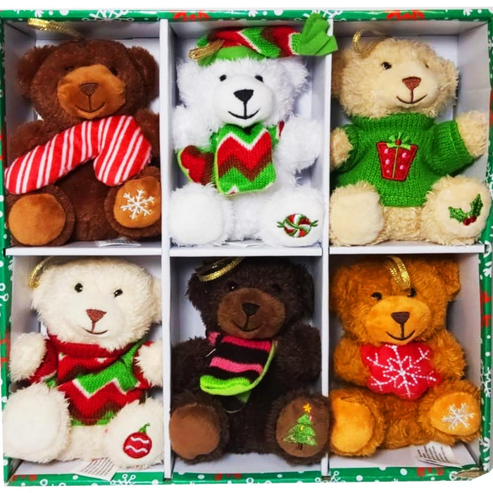 Peluche Oso Chico Colgante Navidad 9 x 13 cm 1 pieza Ideal para Regalar
