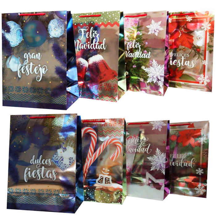 Bolsa de Regalo Extra Grande Dipak Navidad Metalico 33 x 24 x 12 cm 1 pieza