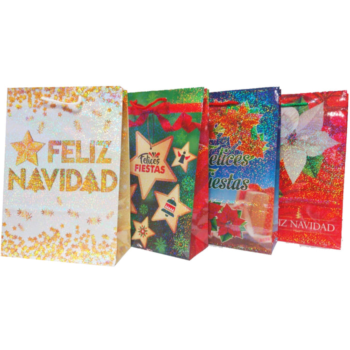 Bolsa de Regalo Grande Holografica Navidad Janel 45 x 25 x 10 cm 1 pieza
