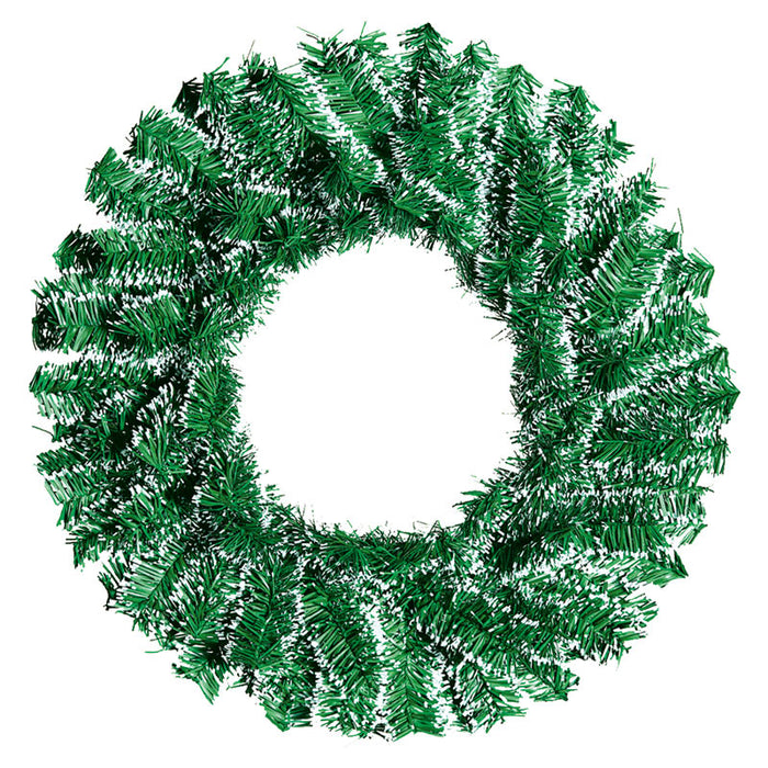 Corona Artificial Pino Verde Nevada Diametro 45 cm Santas Land Janel