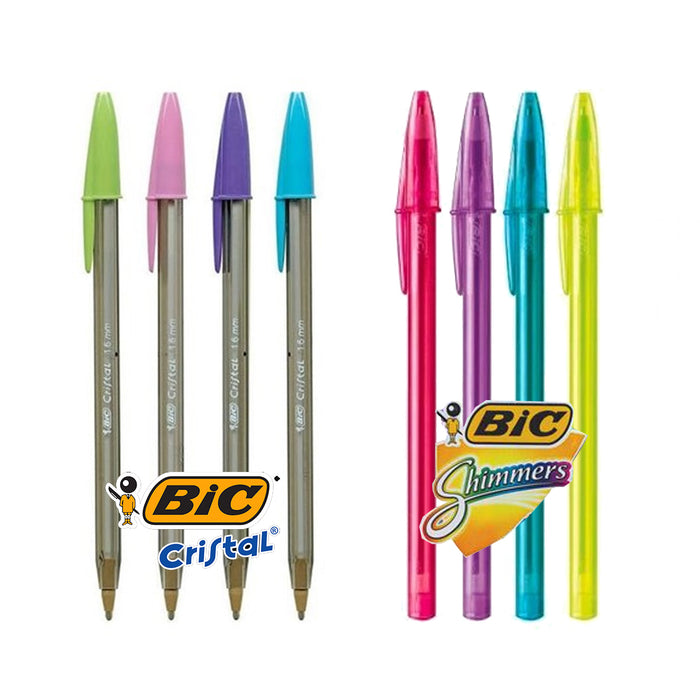 Pluma Bic Shimmers o Crisitas Varios Colores Punta Gruesa1 pieza