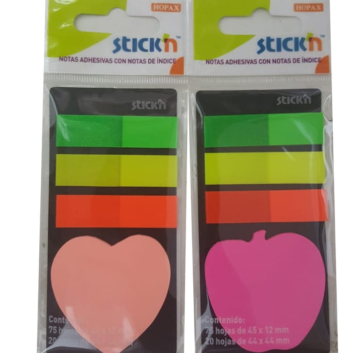 Notas Adhesivas 20 hojas y 3 Indices Colores Stckn Hopax