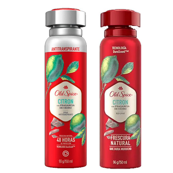 Spray Antitranspirante Old Spice Citron Duo 93 g cada uno Precio Especial