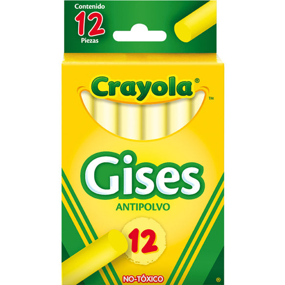 Gises Blanco Antipolvo 12 Piezas Crayola