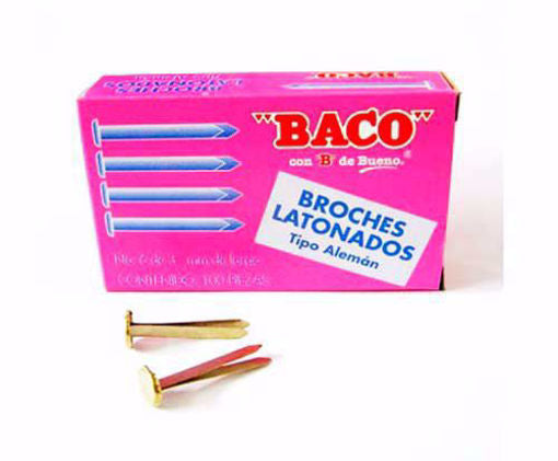 Broches Latonados Tipo Alemán 33 mm 100 Piezas Baco #7