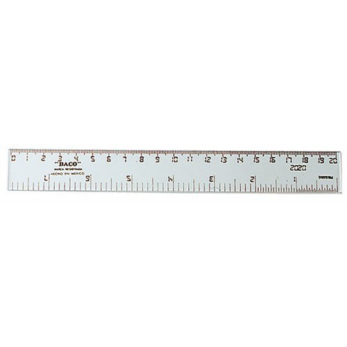 Regla 20 cm Plastico Transparente Baco #R-5020