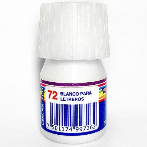 Pintura Baco 20 ml Blanco para Letreros #72