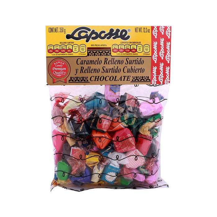 Caramelo Relleno Cubierto con Chocolate Surtido Laposse 200 gr