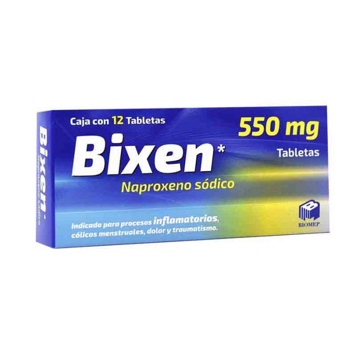 Naproxeno Sódico 550 mg Bixen Caja 12 Tabletas Biomep