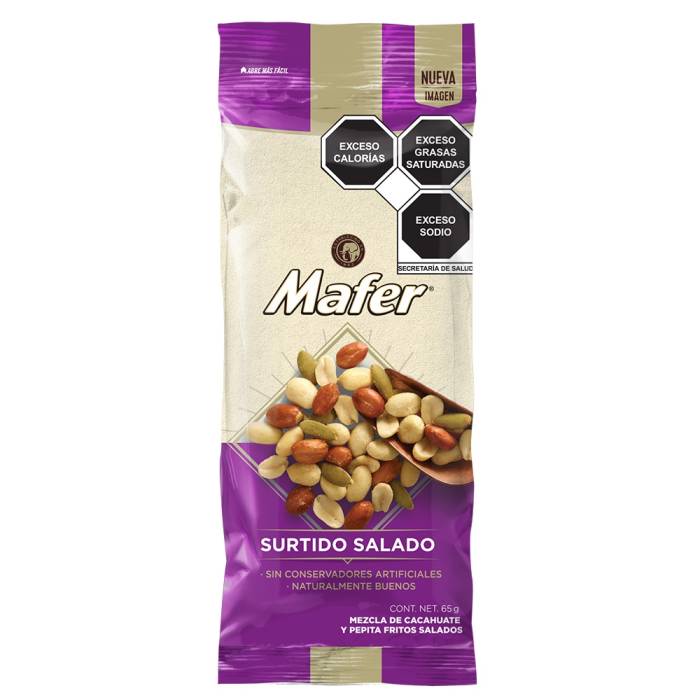 Mafer Surtido Salado 65 g. Cacahuate y Pepita Fritos Salados