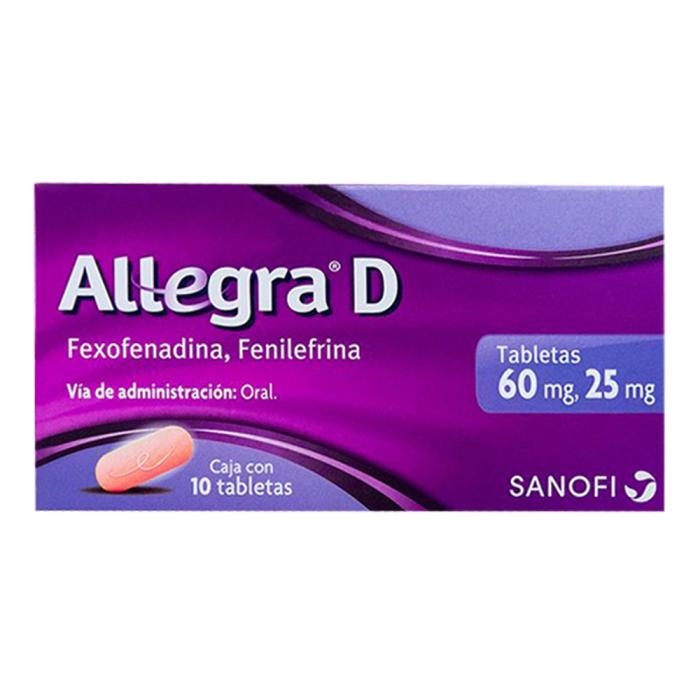 Allegra D 60/25 mg 10 tabletas antihistaminico