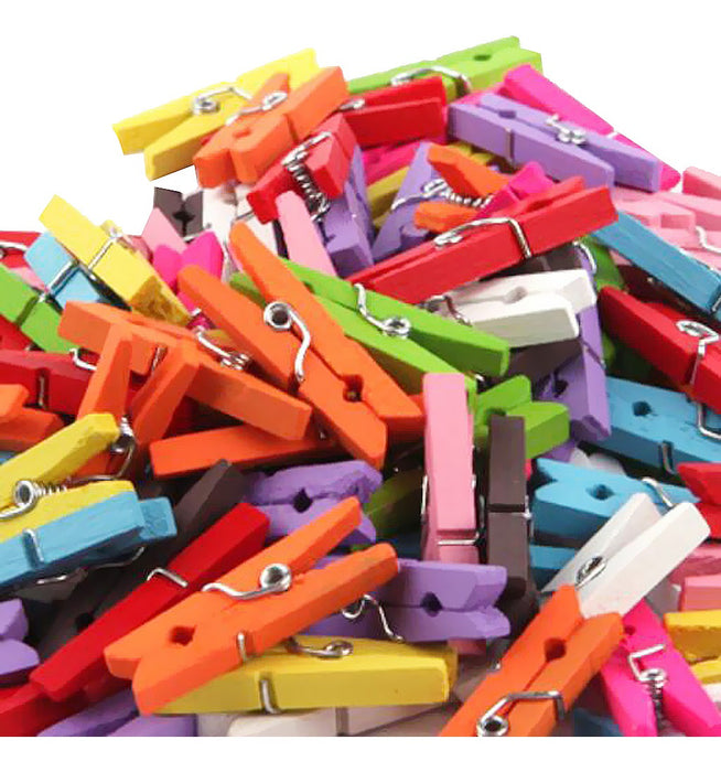 Micro Pinzas Madera Mini Colores de 2.5 cm con 40 Unidades Pascua