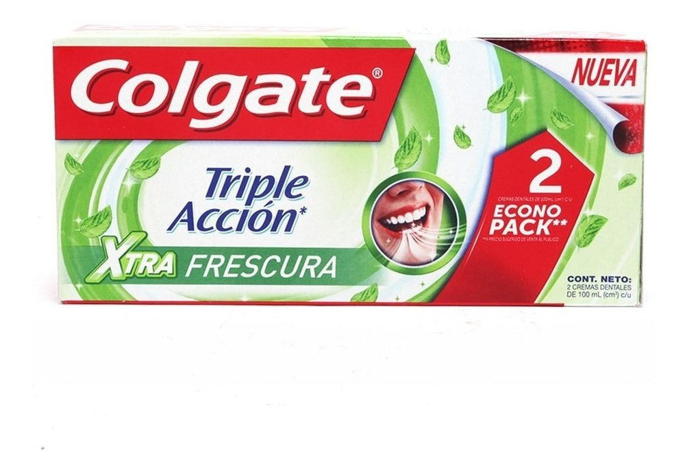 Colgate Triple Acción Xtra Frescura con 2 de 100 ml cada una Econopack