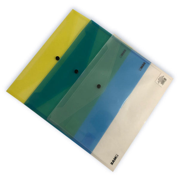 Folder Plástico con Botones Tamaño Oficio (26 cm x 38 cm) –
