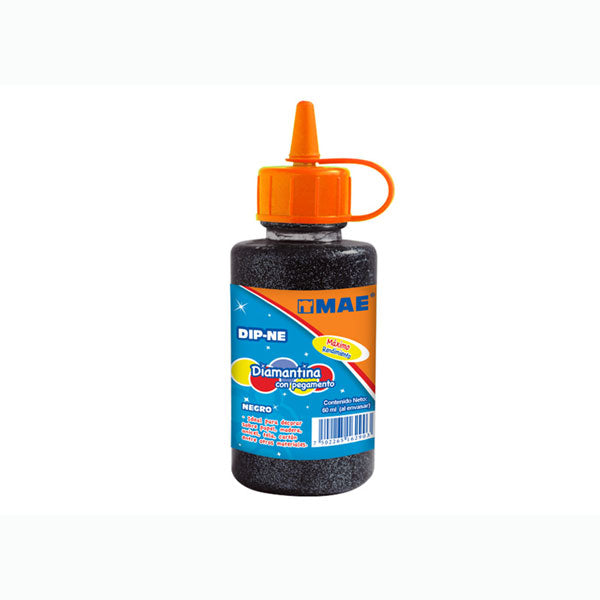 Diamantina con Pegamento Mae 60 ml Negro