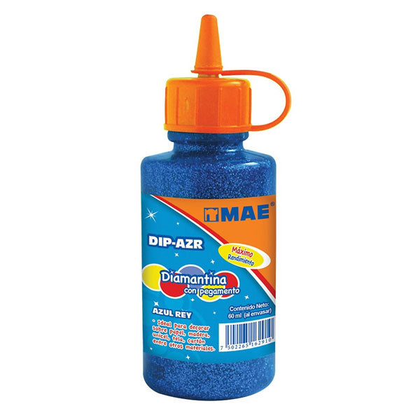 Diamantina con Pegamento Mae 60 ml Azul Rey