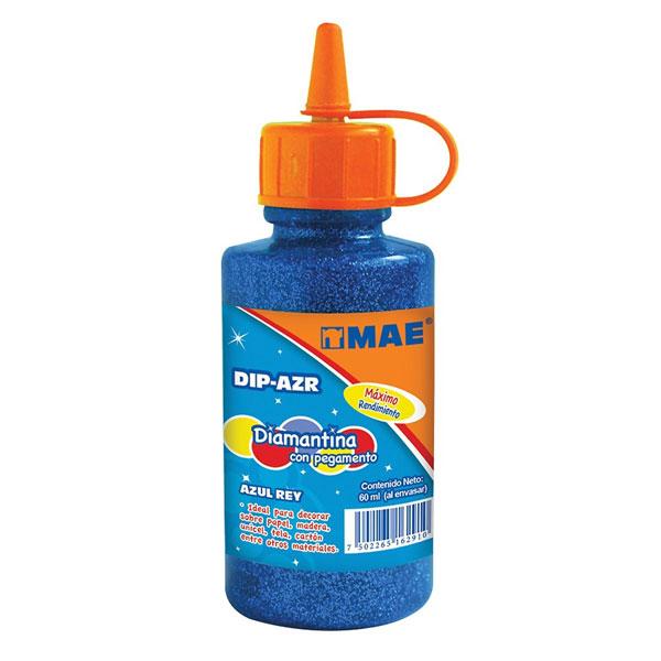 Diamantina con Pegamento Mae 60 ml Azul Eléctrico