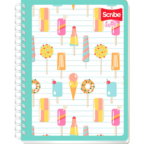 Cuaderno Frances Raya Espiral 100 hojas Scribe Sweet Treats
