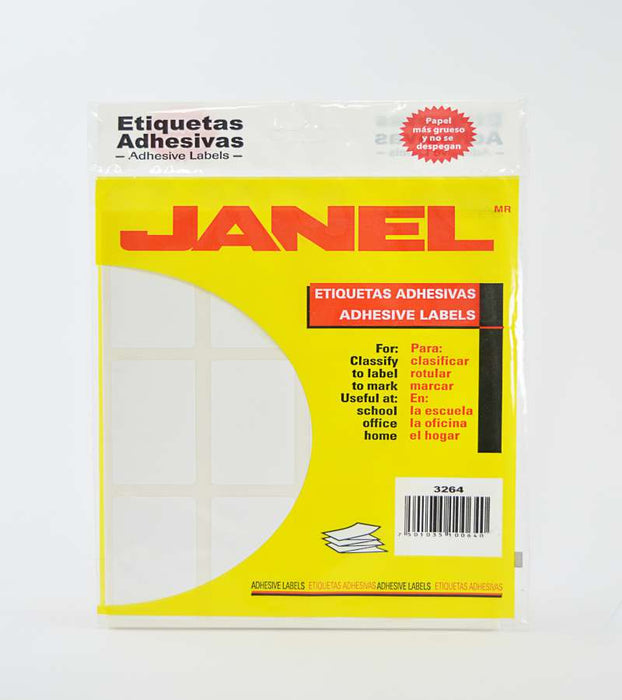 Etiquetas Adhesivas Blancas 32 x 64 mm 144 Piezas Janel #24-3264 Econo Pack