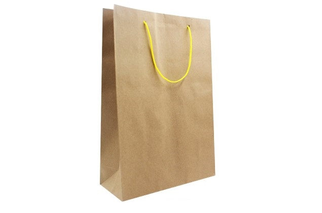 Bolsa de Regalo Kraft Mediana con asa Roja 19 x 8 x 26.5 cm Caltom