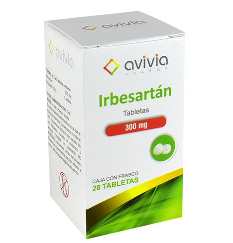Irbesartan Tabletas 300 mg Caja 28 Tabletas Avivia Pharma