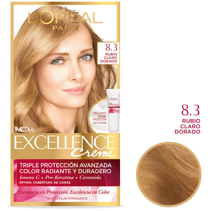 Tinte Imedia Excellence Rubio Claro Dorado 8.3 Loreal