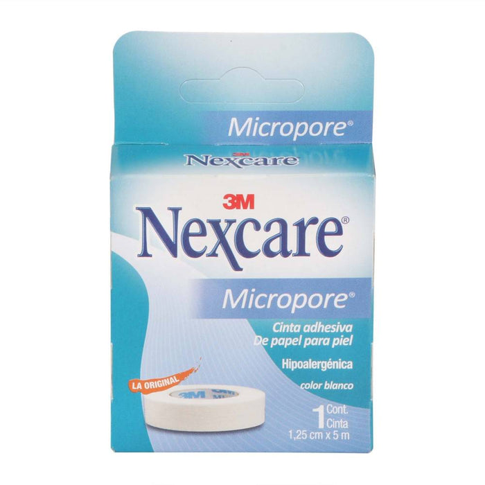 Cinta Adhesiva de Papel Micropore 1.25 cm x 5 m Color Blanco  Nexcare 3m