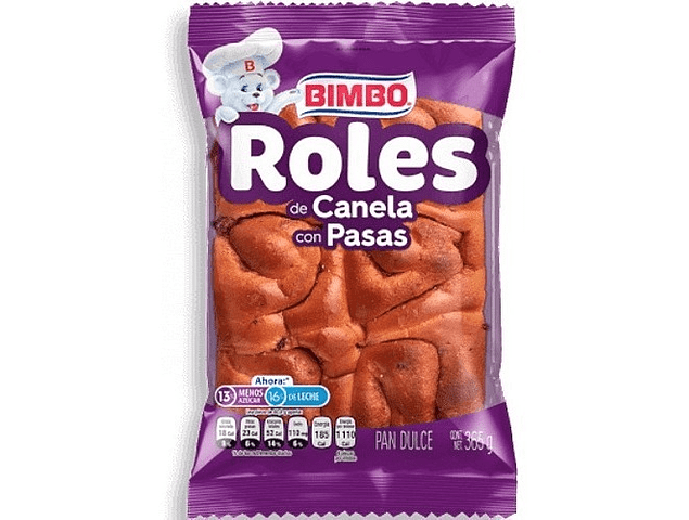 Roles De Canela con Pasas 365 g Bimbo