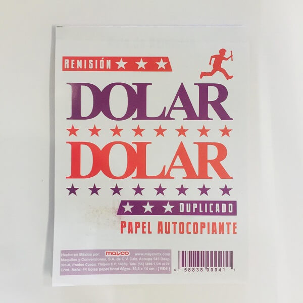 Notas de Remisión Con Papel Carbón 50 Hojas Dólar
