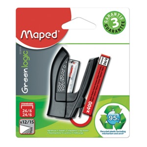 Grapadora Engrapadora Mini Green Logic Standar 26/6 24/6 con Grapas Maped