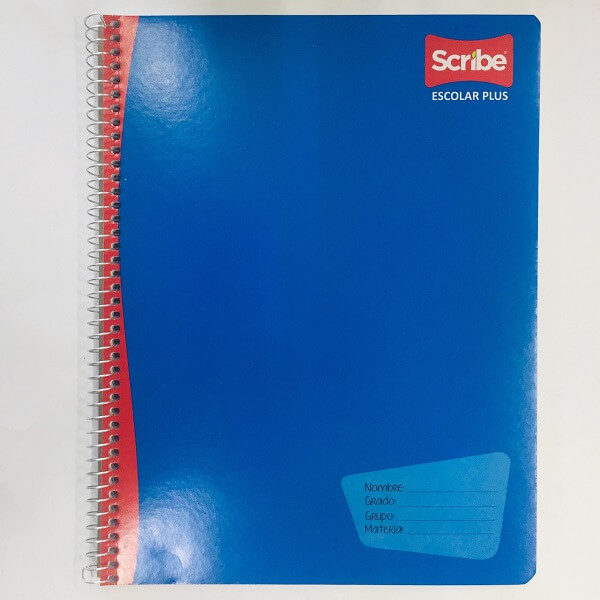 Cuaderno Profesional Doble Raya Espiral 100 Hojas Scribe Escolar Plus