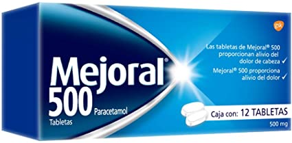Mejoral 500 mg oral 12 tabletas Gsk