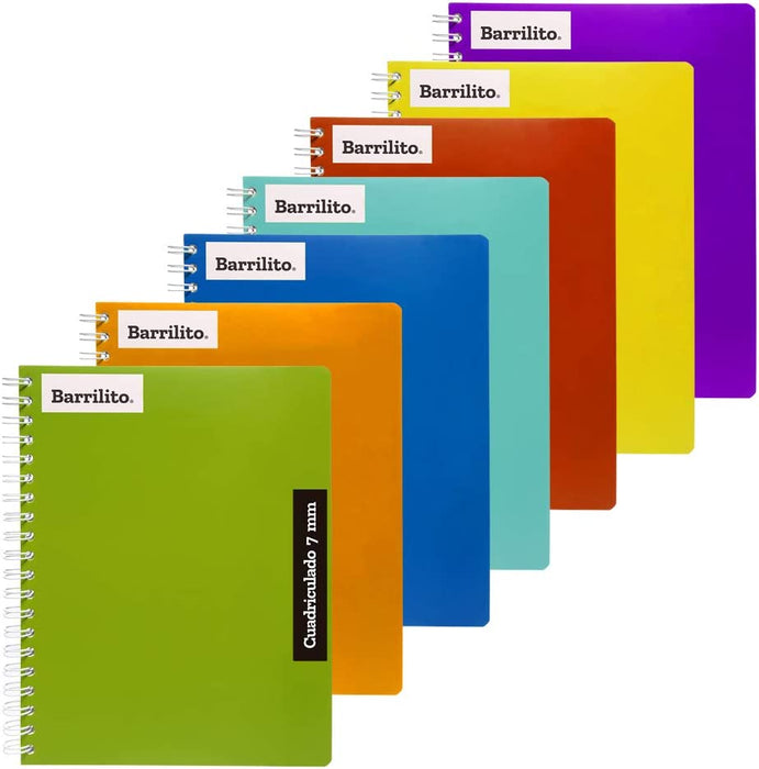 Cuaderno Profesional Cuadriculado 7 mm doble Espiral 100 hojas Barrilito