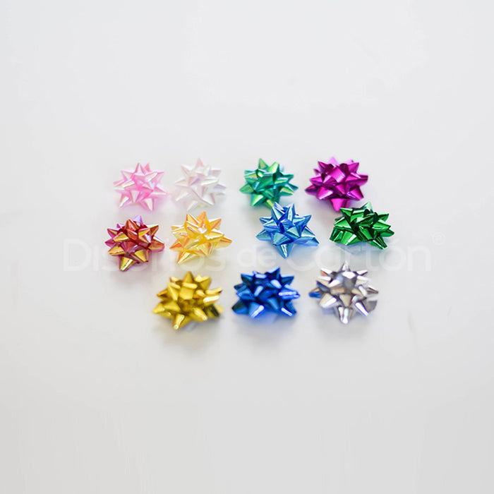Moño Mini Metalico Nacarado Varios Colores 3.5 x 1 cm