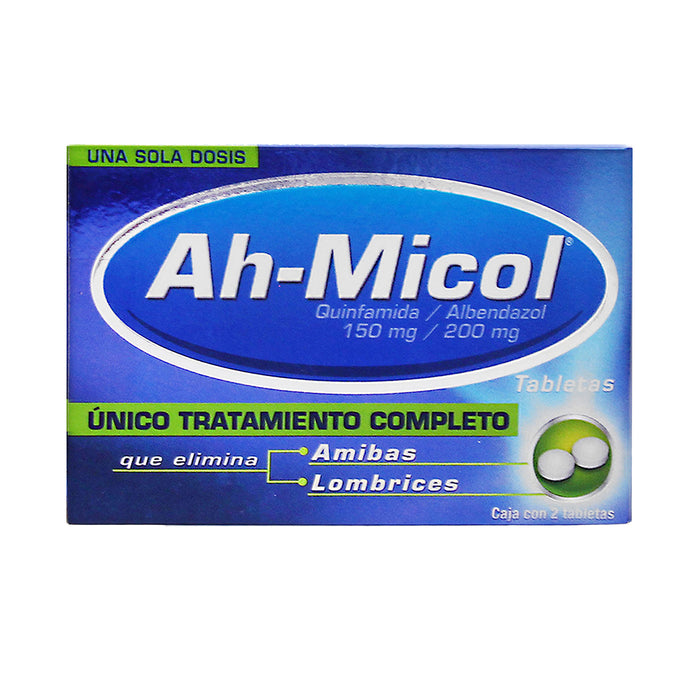 Ah-Micol Quinfamida Albendazol Caja Con 2 Tabletas