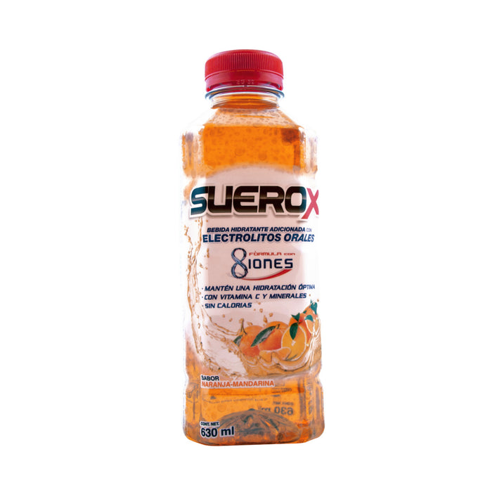 Suerox 8 Iones Naranja Mandarina 630 ml Electrolitos Orales