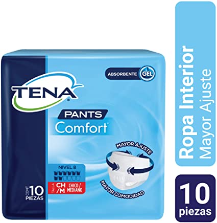 Pants Comfort Chico Mediano 10 Piezas Tena Mayor Ajuste Gel Absorbente Neutraliza Olores