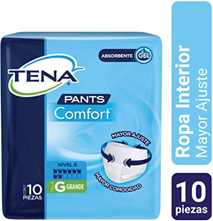 Pants Comfort Grande 10 Piezas Tena Mayor Ajuste Gel Absorbente Neutraliza Olores