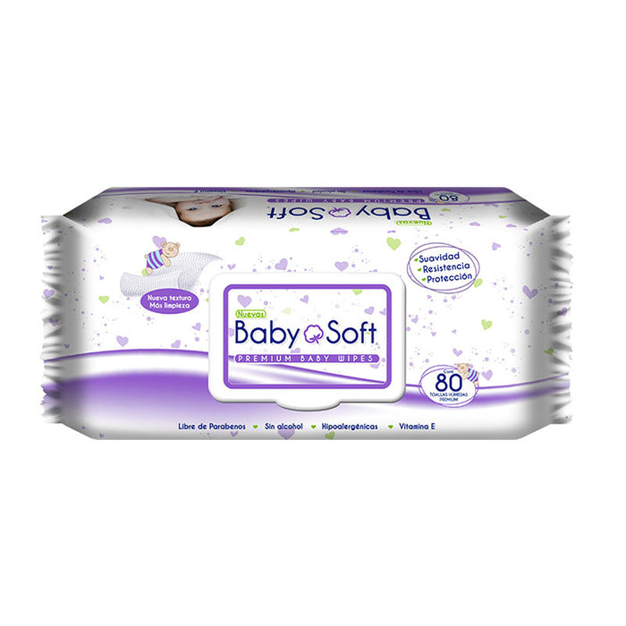 Toallitas Húmedas Baby Soft Premium Baby Wipes con Vitamina E 80 Toallitas Para Bebe Essentials