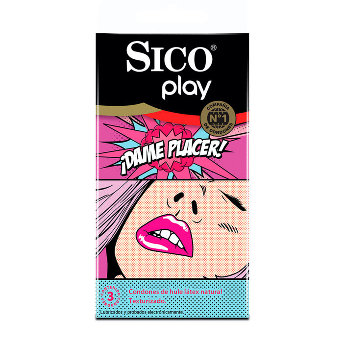 Condones Sico Play Texturizado 3 Piezas
