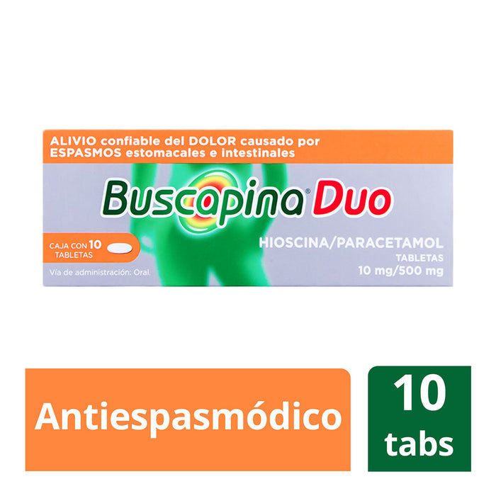 Buscapina Duo Hioscina, Paracetamol 10 Tabletas