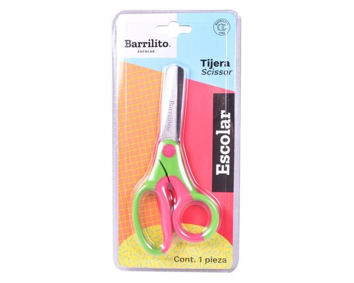 Tijera Escolar Barrilito 146-5 Punta Redonda Mango Suave