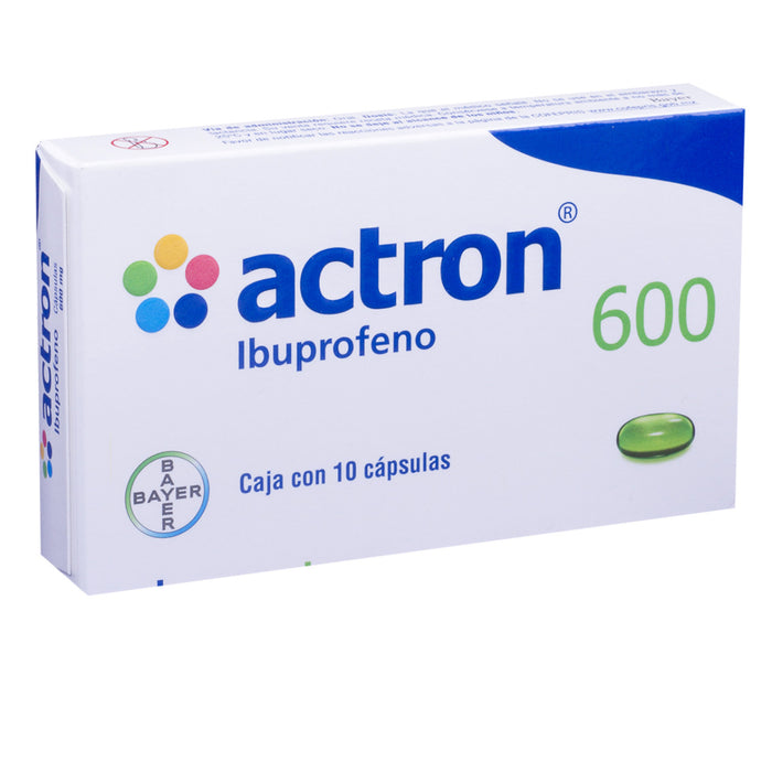 Ibuprofeno/Actrón 600 mg con 10 capsulas Bayer