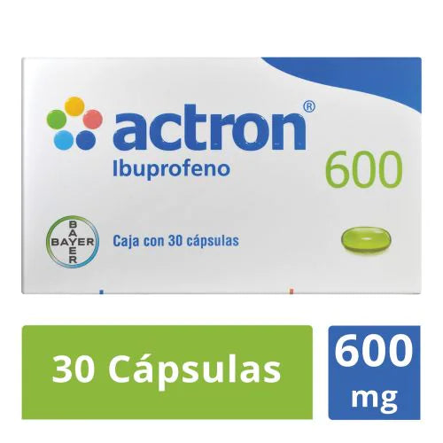 Ibuprofeno/Actrón 600 mg con 30 capsulas Bayer