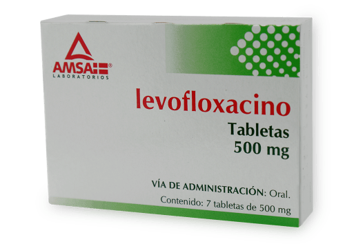 Levofloxacino Tabletas 500 mg Caja con 7 Tabletas AMSA